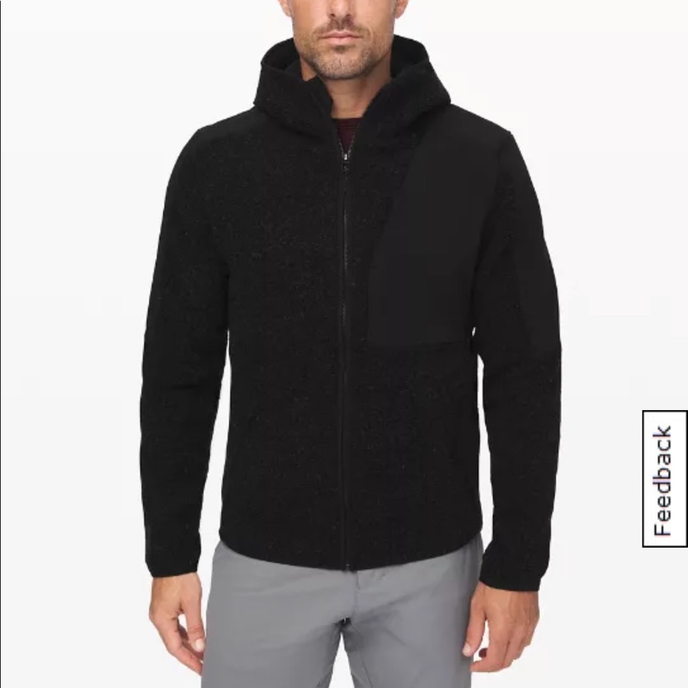 Men size M Lululemon Tundra Trek Full Zip Hoodie Jacket Black